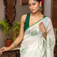 Very Much Indian Mastaani - Pure Mul Cotton Handloom Saree with Beautiful Rose Prints - Green | Swadesiicart