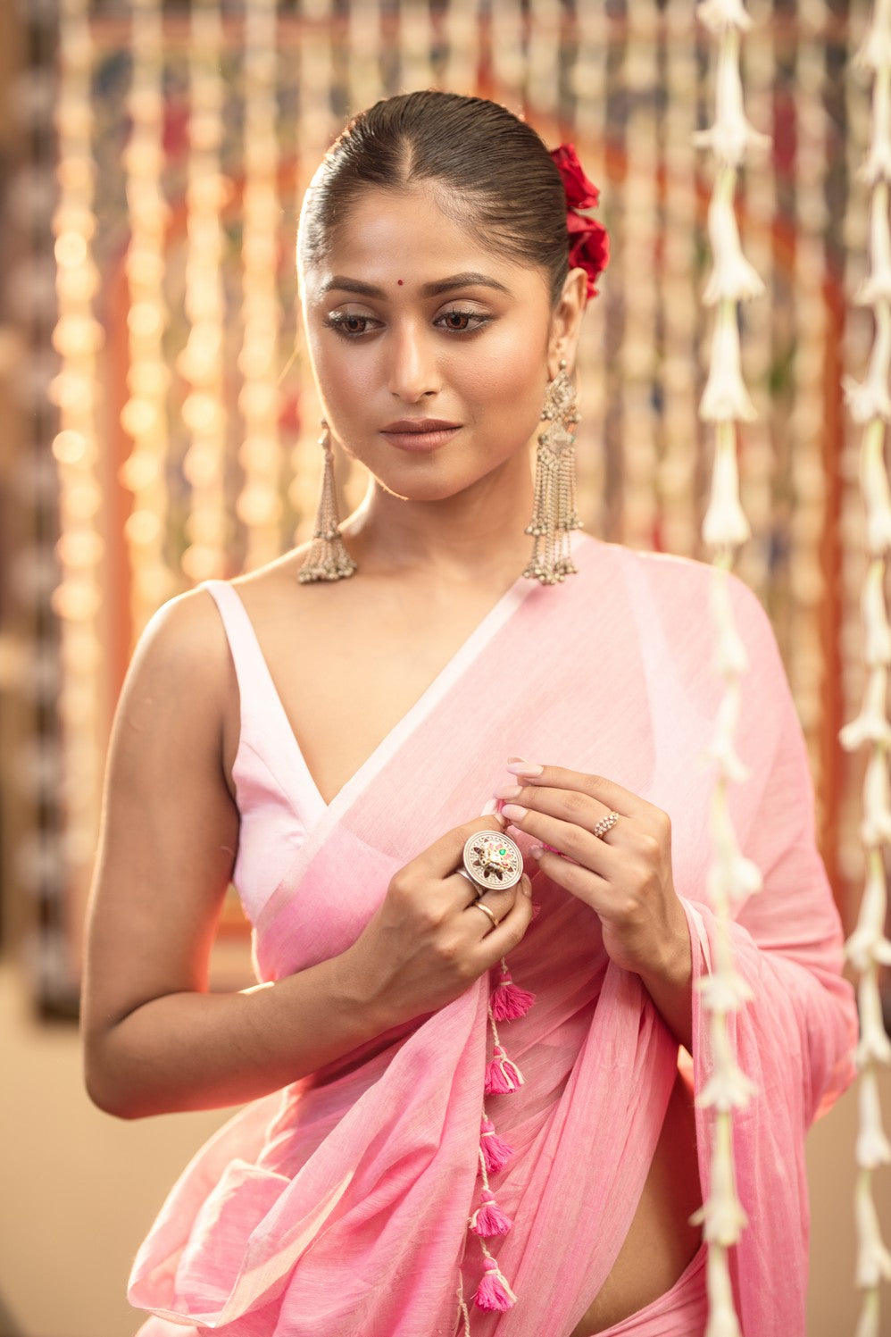 Very Much Indian Mastaani - Pure Mul Cotton Handloom Saree - Soft Pink | Swadesiicart
