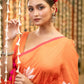 Very Much Indian Mastaani - Pure Mul Cotton Handloom Saree with Beautiful Floral Handpaint - Orange | Swadesiicart