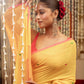Very Much Indian Mastaani - Pure Mul Jamdhani Cotton Handloom Saree with Beautiful Heart Weaves - Yellow | Swadesiicart