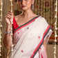Very Much Indian Mastaani - Pure Mul Jamdhani Cotton Handloom Saree with Beautiful Heart Weaves - Red | Swadesiicart