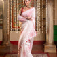 Very Much Indian Mastaani - Pure Mul Cotton Handloom Saree with Beautiful Rose Prints - Red | Swadesiicart