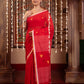 Very Much Indian Mastaani - Pure Mul Jamdhani Cotton Handloom Saree with Beautiful Diamond Weaves - Red | Swadesiicart