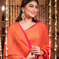 Very Much Indian Mastaani - Pure Mul Cotton Handloom Saree - Saphire Orange | Swadesiicart