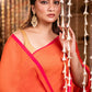 Very Much Indian Mastaani - Pure Mul Cotton Handloom Saree - Saphire Orange | Swadesiicart