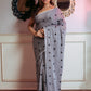 Very Much Indian Mastaani - Pure Mul Jamdhani Cotton Handloom Saree with Beautiful Heart Weaves - Grey | Swadesiicart