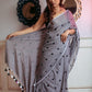 Very Much Indian Mastaani - Pure Mul Jamdhani Cotton Handloom Saree with Beautiful Heart Weaves - Grey | Swadesiicart