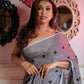 Very Much Indian Mastaani - Pure Mul Jamdhani Cotton Handloom Saree with Beautiful Heart Weaves - Grey | Swadesiicart