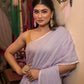 Very Much Indian Mastaani - Pure Mul Cotton Handloom Saree - Lilac | Swadesiicart