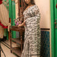 Very Much Indian Mastaani - Pure Mul Cotton Handloom Saree with Beautiful Leafy Weaves - White | Swadesiicart