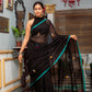 Very Much Indian Mastaani - Pure Mul Cotton Handloom Saree with Beautiful Floral Weaves - Black | Swadesiicart