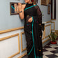 Very Much Indian Mastaani - Pure Mul Cotton Handloom Saree with Beautiful Floral Weaves - Black | Swadesiicart