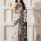 Shree Shyam Fashion Linen Cotton Black & Cream Saree