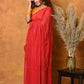 Very Much Indian Pure Mul Cotton Handloom Saree - Red | Swadesiicart