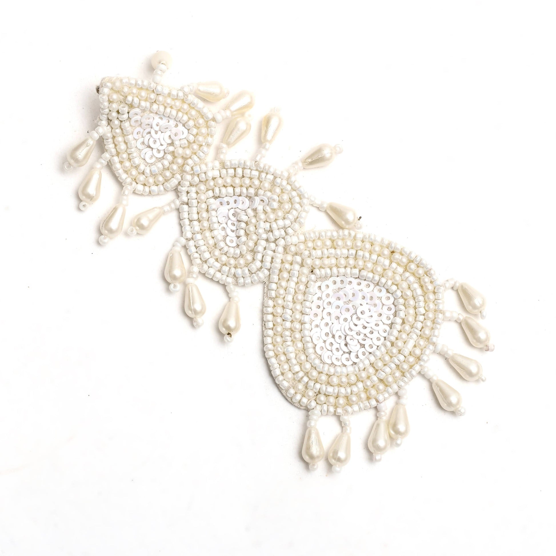 Mominos Fashion Johar Kamal Handicraft Off White Pearls Earrings - Swadesiicart