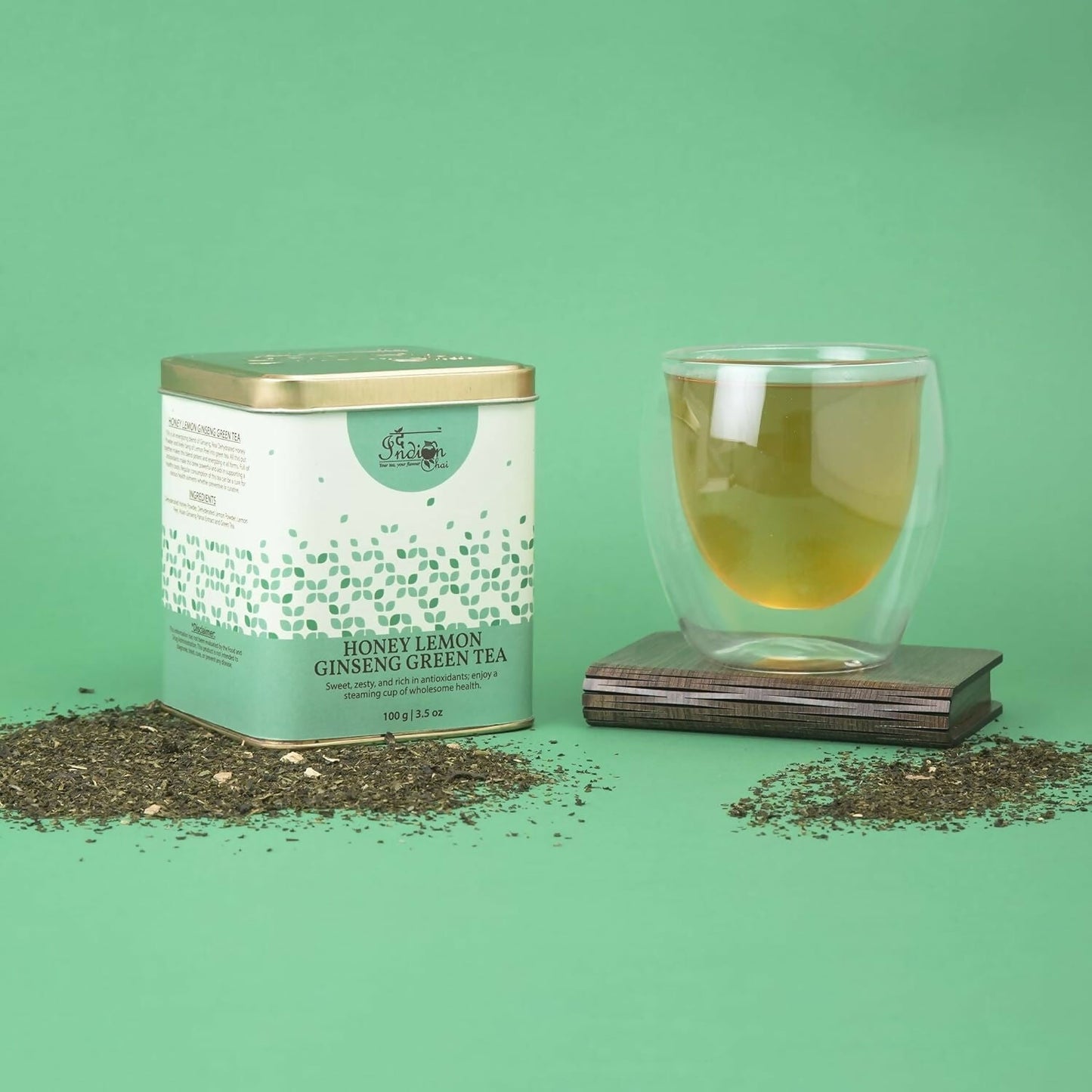 The Indian Chai - Honey Lemon Ginseng Green Tea | Swadesiicart