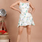 House of RP Women's Off-White Rayon Graphic Printed Short Dress - Swadesiicart