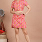 House of RP Women Red & Yellow Cotton Print Co-Ords Sets - Swadesiicart