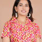 House of RP Women Red & Yellow Cotton Print Co-Ords Sets - Swadesiicart