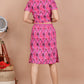 House of RP Women Fuchsia Cotton Print Co-Ords Sets - Swadesiicart