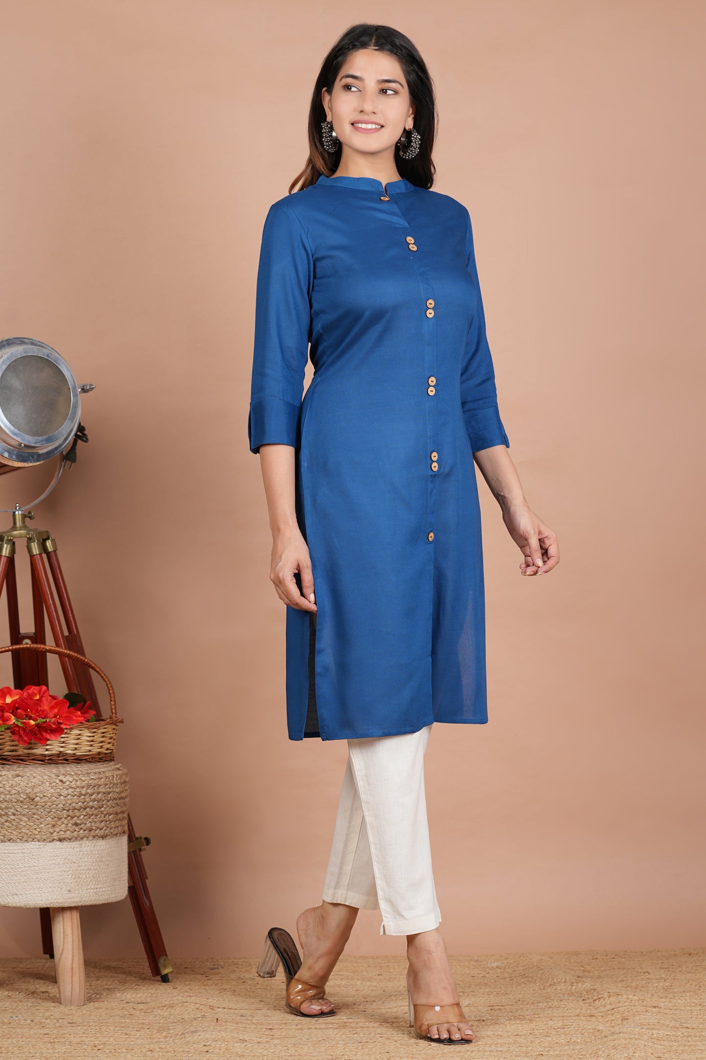House of RP Women's Grey Rayon Solid Frontslit Kurta | Swadesiicart