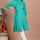 House of RP Women's Trquoise Rayon Solid Frontslit Kurta | Swadesiicart