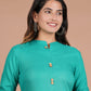 House of RP Women's Trquoise Rayon Solid Frontslit Kurta | Swadesiicart