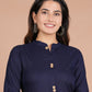 House of RP Women's Blue Rayon Solid Frontslit Kurta | Swadesiicart
