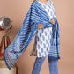House of RP Women's White & Aqua Blue Cotton Kurta, Pant & Dupatta Set | Swadesiicart