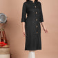 House of RP Women's Black Rayon Solid Frontslit Kurta | Swadesiicart