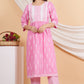 House of RP Women Pink Rayon Naira Cut Emboridered & Printed Kurta & Pant Set | Swadesiicart