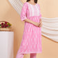 House of RP Women Pink Rayon Naira Cut Emboridered & Printed Kurta & Pant Set | Swadesiicart