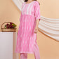 House of RP Women Pink Rayon Naira Cut Emboridered & Printed Kurta & Pant Set | Swadesiicart