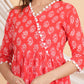 House of RP Women Red Rayon Embroidered Kurta, Pant & Dupatta Set | Swadesiicart