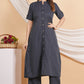 House of RP Women Black Rayon Striped Kurta & Palazzo Set | Swadesiicart