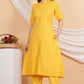 House of RP Women Yellow Rayon Striped Kurta & Palazzo Set | Swadesiicart