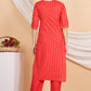 House of RP Women Red Rayon Embroidered & Printed Kurta & Pant Set | Swadesiicart