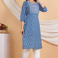 House of RP Women Sky Blue Rayon Embroidered & Printed Kurta & Pant Set | Swadesiicart