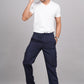 House of RP Men's Cotton Blue Slim Fit Solid Cargos, Casual Trousers with Cargo Pockets | Swadesiicart