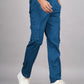 House of RP Men's Cotton DarkBlue Slim Fit Solid Cargos, Casual Trousers with Cargo Pockets | Swadesiicart