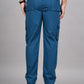 House of RP Men's Cotton DarkBlue Slim Fit Solid Cargos, Casual Trousers with Cargo Pockets | Swadesiicart