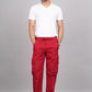 House of RP Men's Cotton Red Slim Fit Solid Cargos, Casual Trousers with Cargo Pockets | Swadesiicart