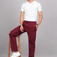 House of RP Men's Cotton Maroon Slim Fit Solid Cargos, Casual Trousers with Cargo Pockets | Swadesiicart