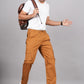 House of RP Men's Cotton Khaki Slim Fit Solid Cargos, Casual Trousers with Cargo Pockets | Swadesiicart