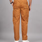 House of RP Men's Cotton Khaki Slim Fit Solid Cargos, Casual Trousers with Cargo Pockets | Swadesiicart