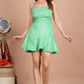 House of RP Women's Green Rayon Dot Printed Short Dress - Swadesiicart