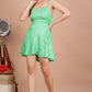House of RP Women's Green Rayon Dot Printed Short Dress - Swadesiicart