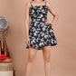 House of RP Women's Black & White Rayon Floral Printed Short Dress - Swadesiicart