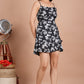 House of RP Women's Black & White Rayon Floral Printed Short Dress - Swadesiicart