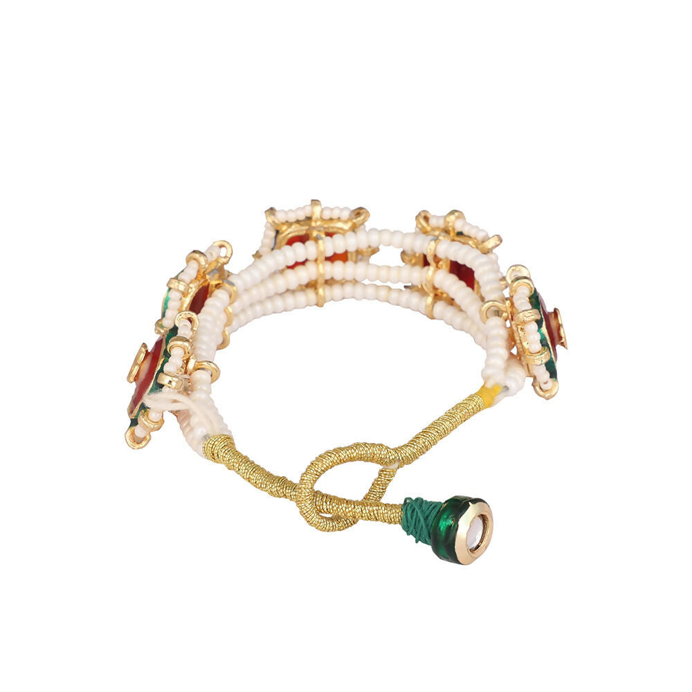 Nuyug 22K Gold Plated Red Serene Pochi Bangles | Swadesiicart
